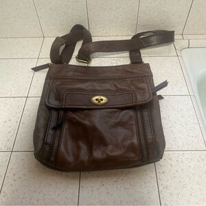 Fossil Stanton Traveler Brown Leather Crossbody